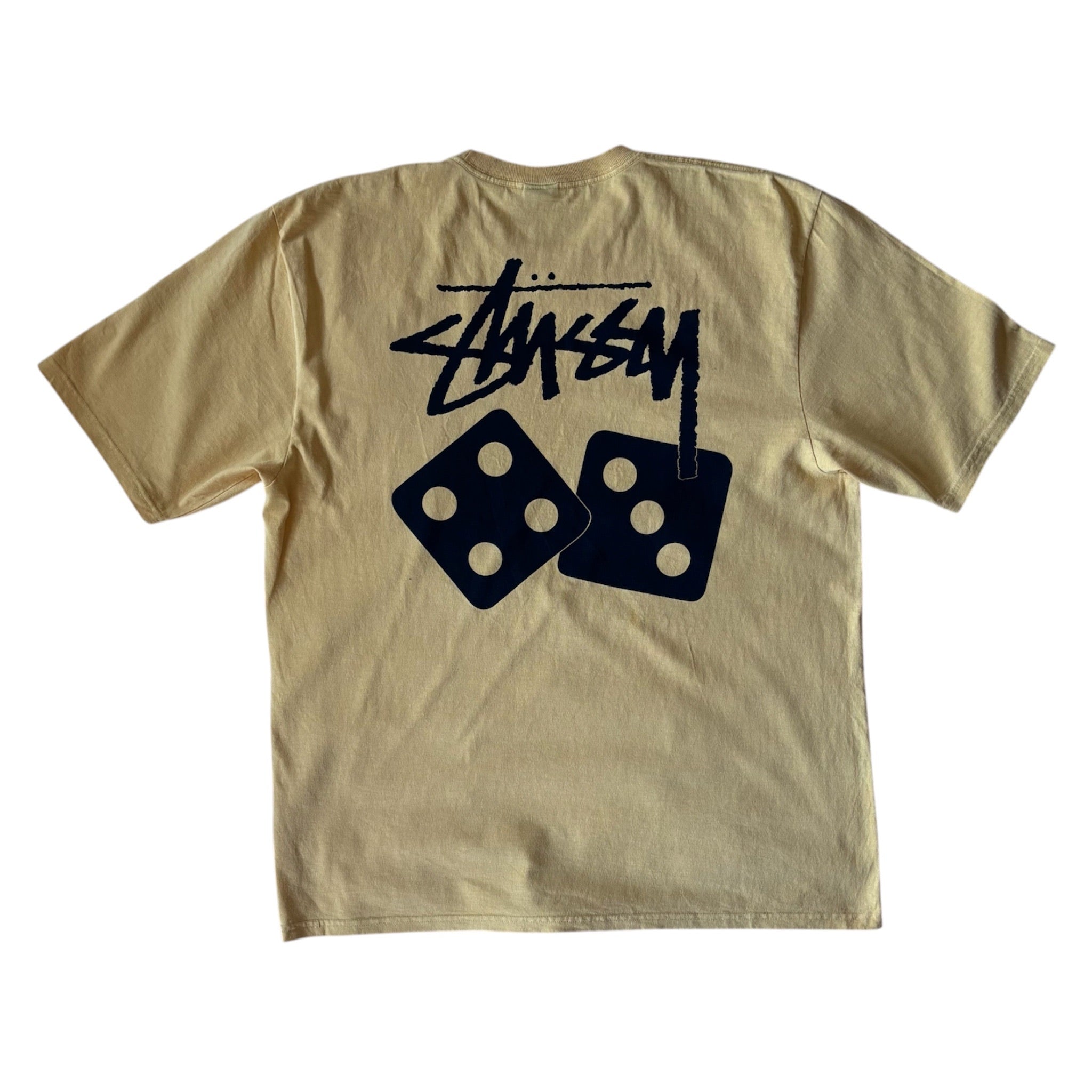 STUSSY Dice Tee Pigment Dyed Yellow XL