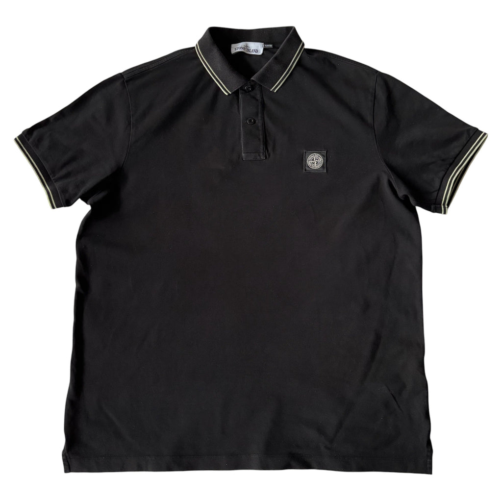 STONE ISLAND AW2014 Slim Fit Black Polo XL
