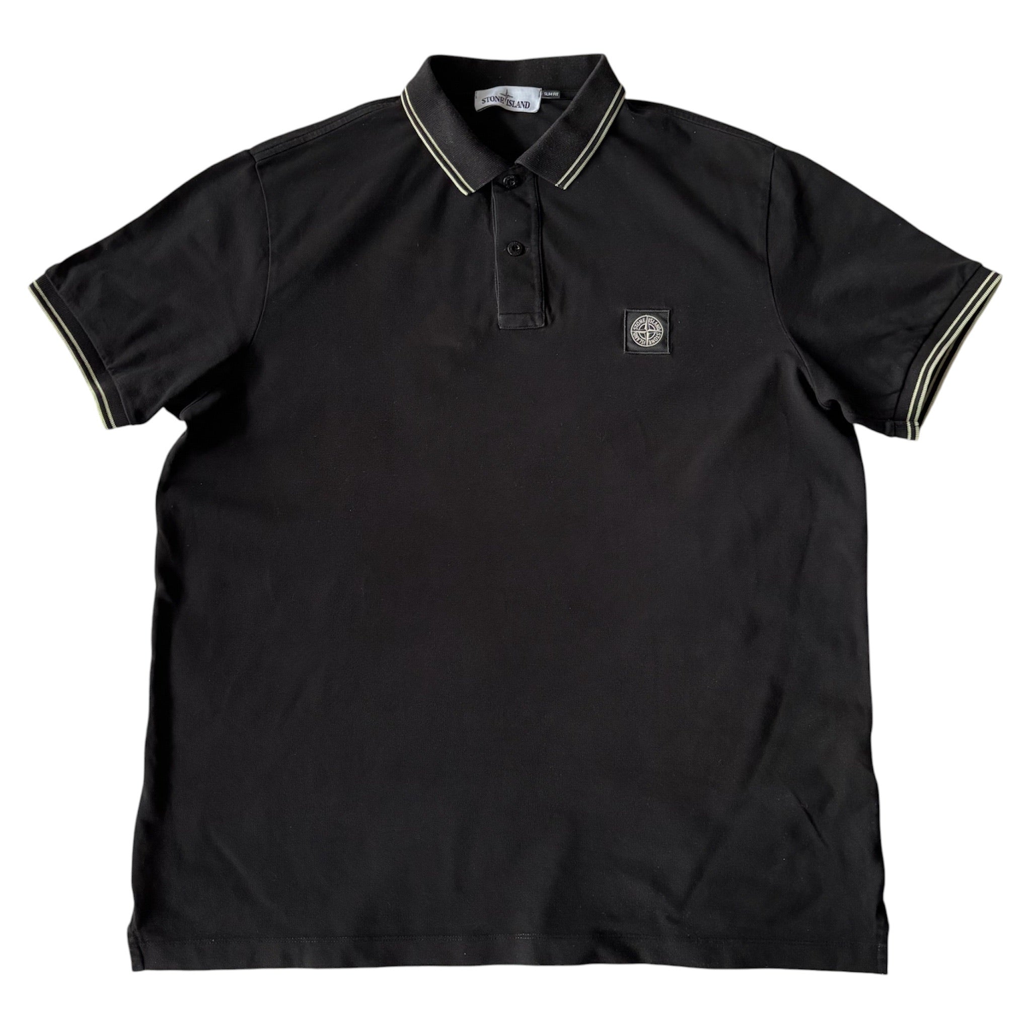 STONE ISLAND AW2014 Slim Fit Black Polo XL