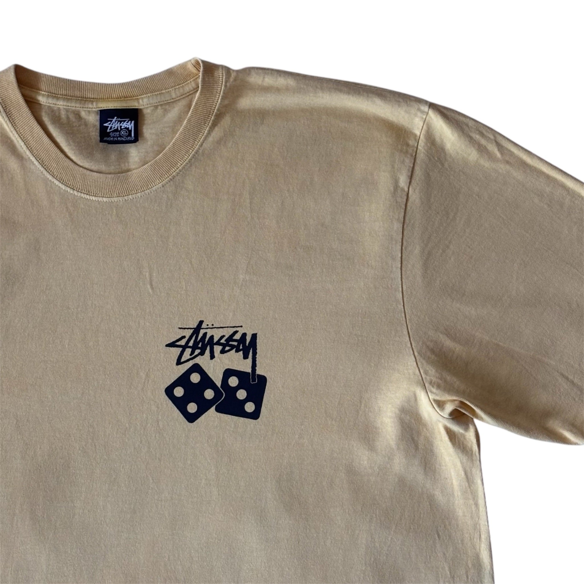 STUSSY Dice Tee Pigment Dyed Yellow XL