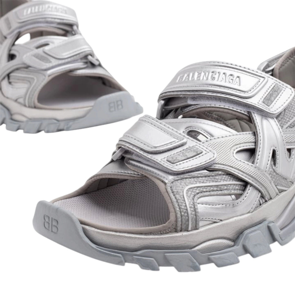 BALENCIAGA Track Sandal Silver Metallic 47