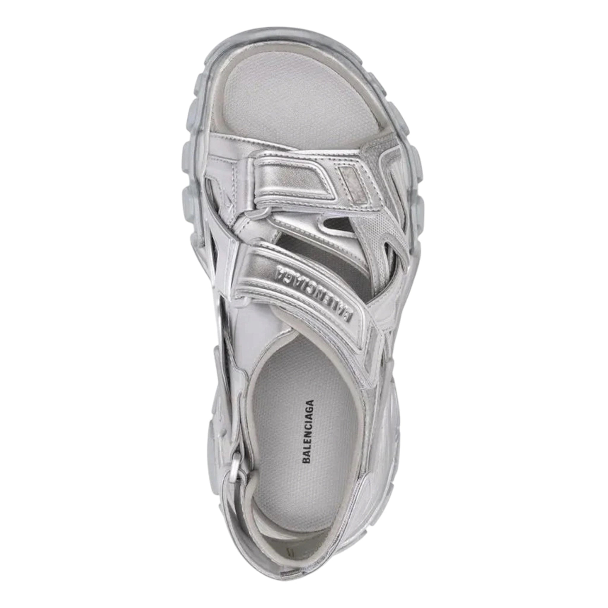 BALENCIAGA Track Sandal Silver Metallic 47