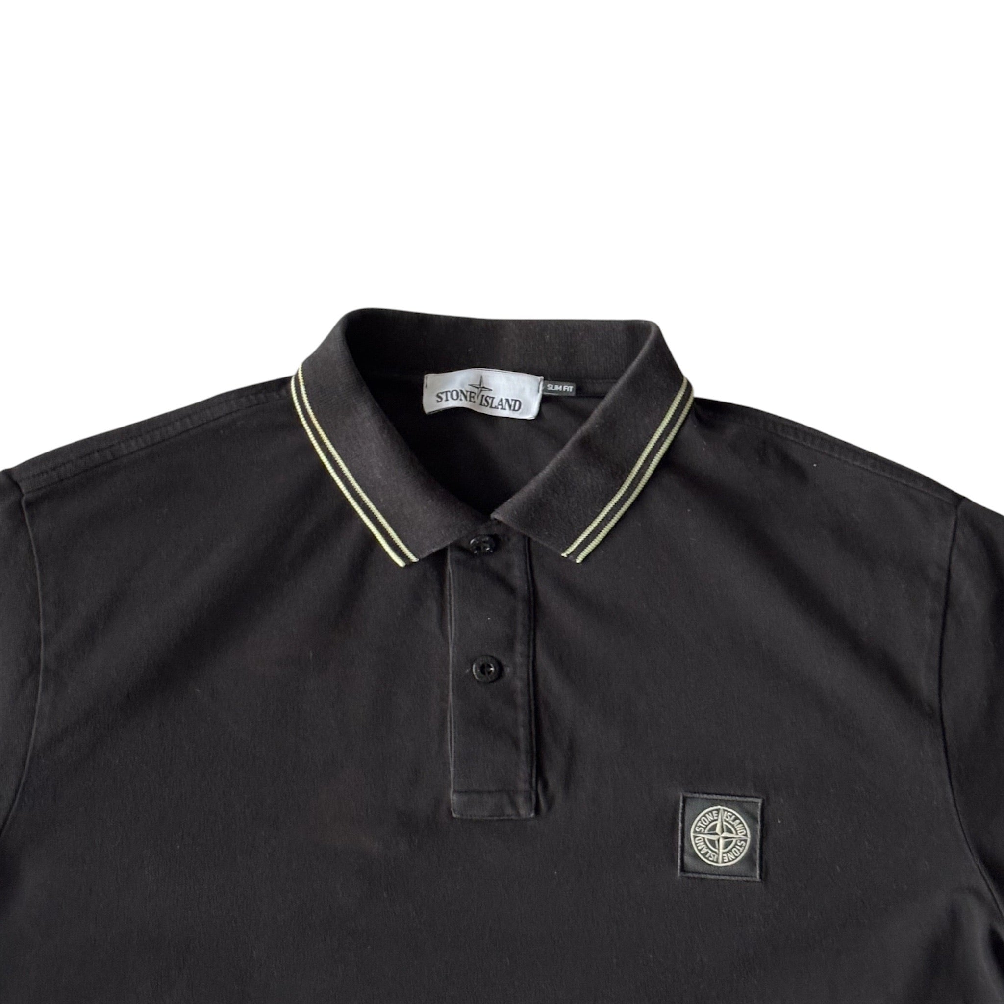 STONE ISLAND AW2014 Slim Fit Black Polo XL