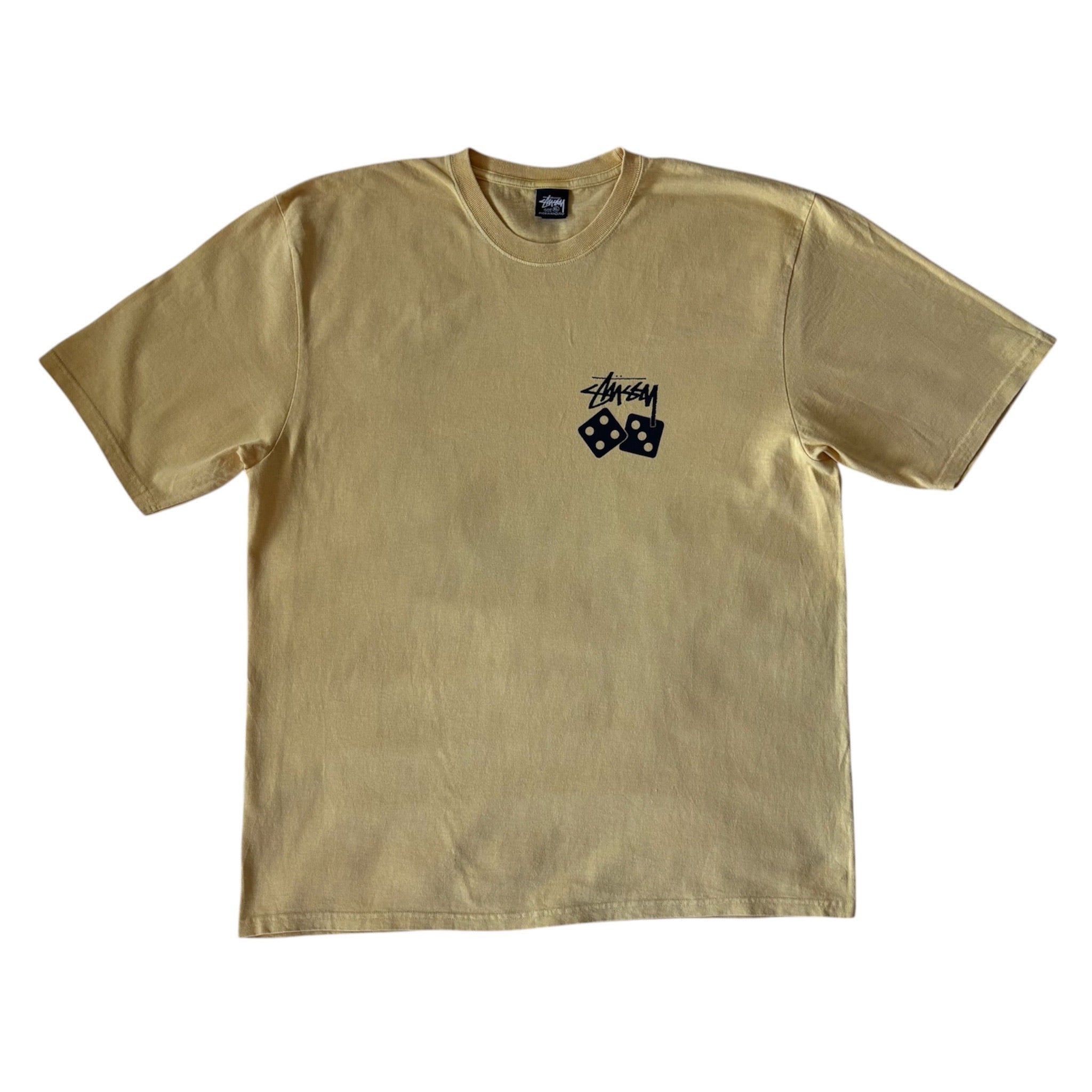 Stussy Dice Tee Pigment Dyed Yellow XL | 11000 Archive