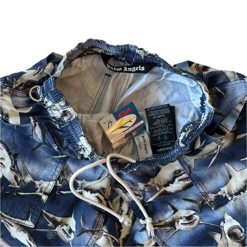 PALM ANGELS Sharks Easy Wide-Leg Trousers M