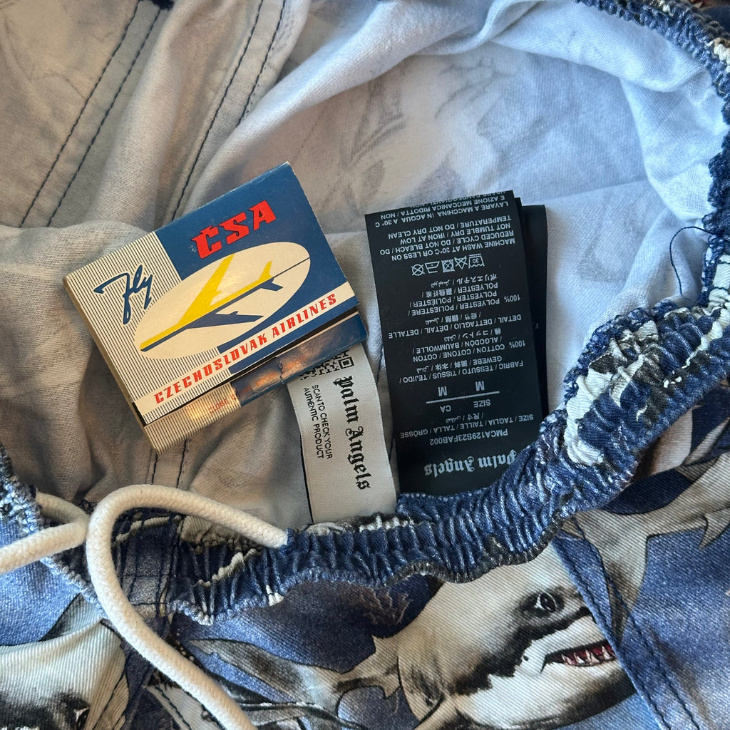 PALM ANGELS Sharks Easy Wide-Leg Trousers M