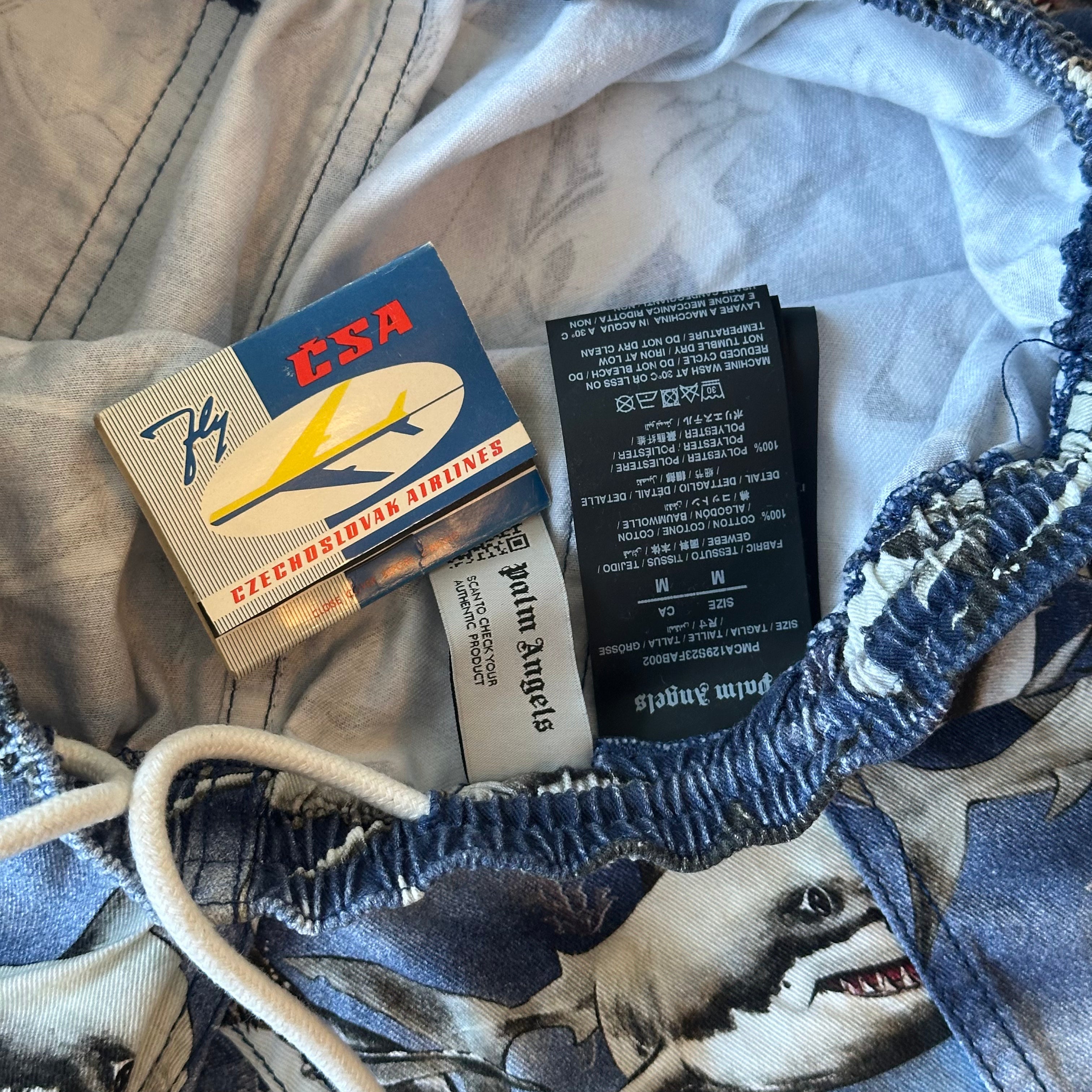 PALM ANGELS Sharks Easy Wide-Leg Trousers M