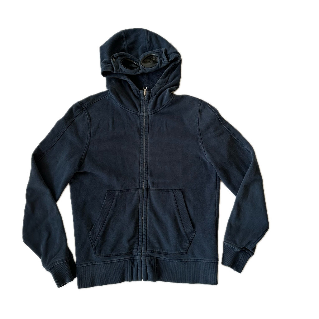 C.P. Company Navy Cotton Goggle Hoodie L