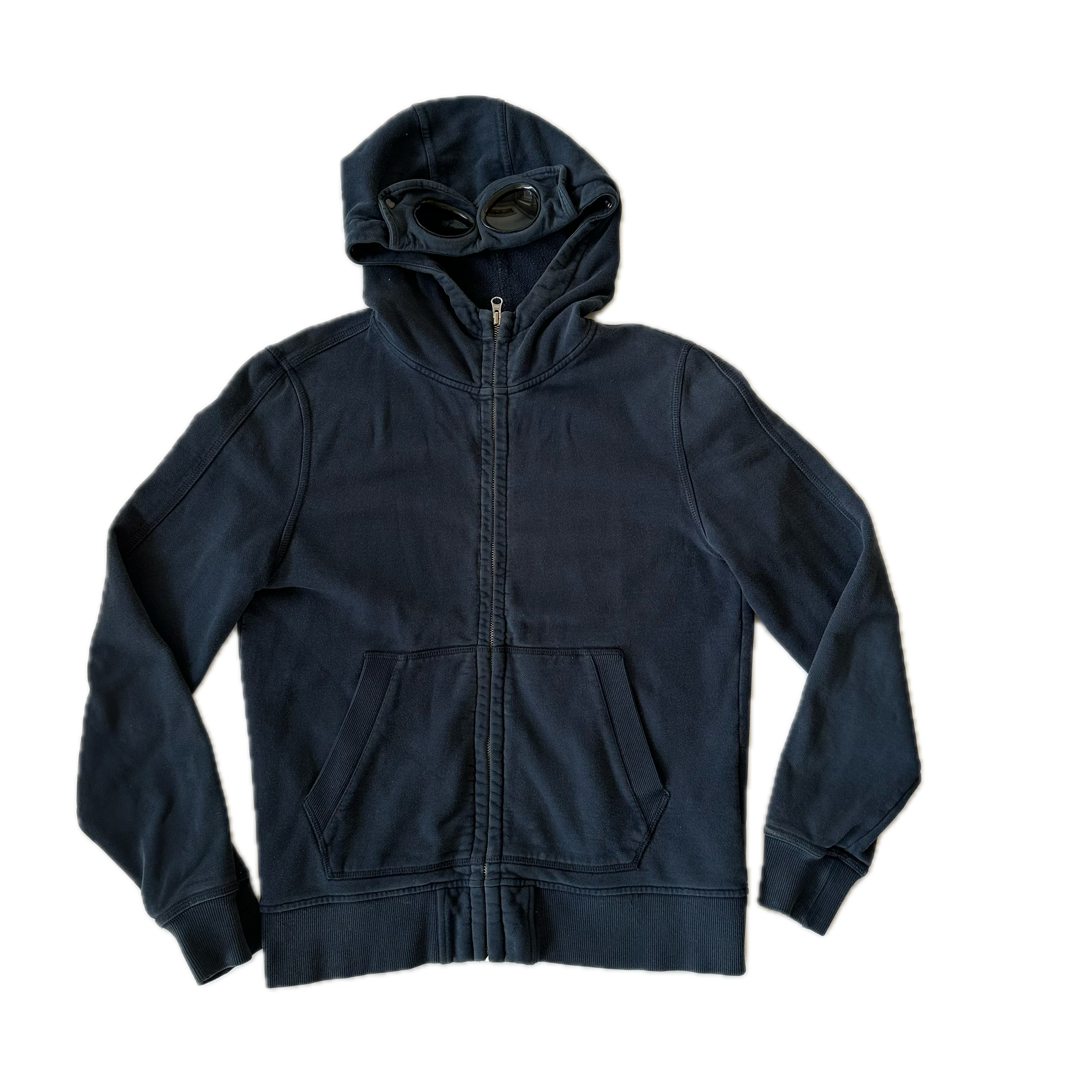 C.P. Company Navy Cotton Goggle Hoodie L