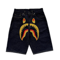 A BATHING APE Shark Denim Shorts 32
