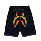A BATHING APE Shark Denim Shorts 32