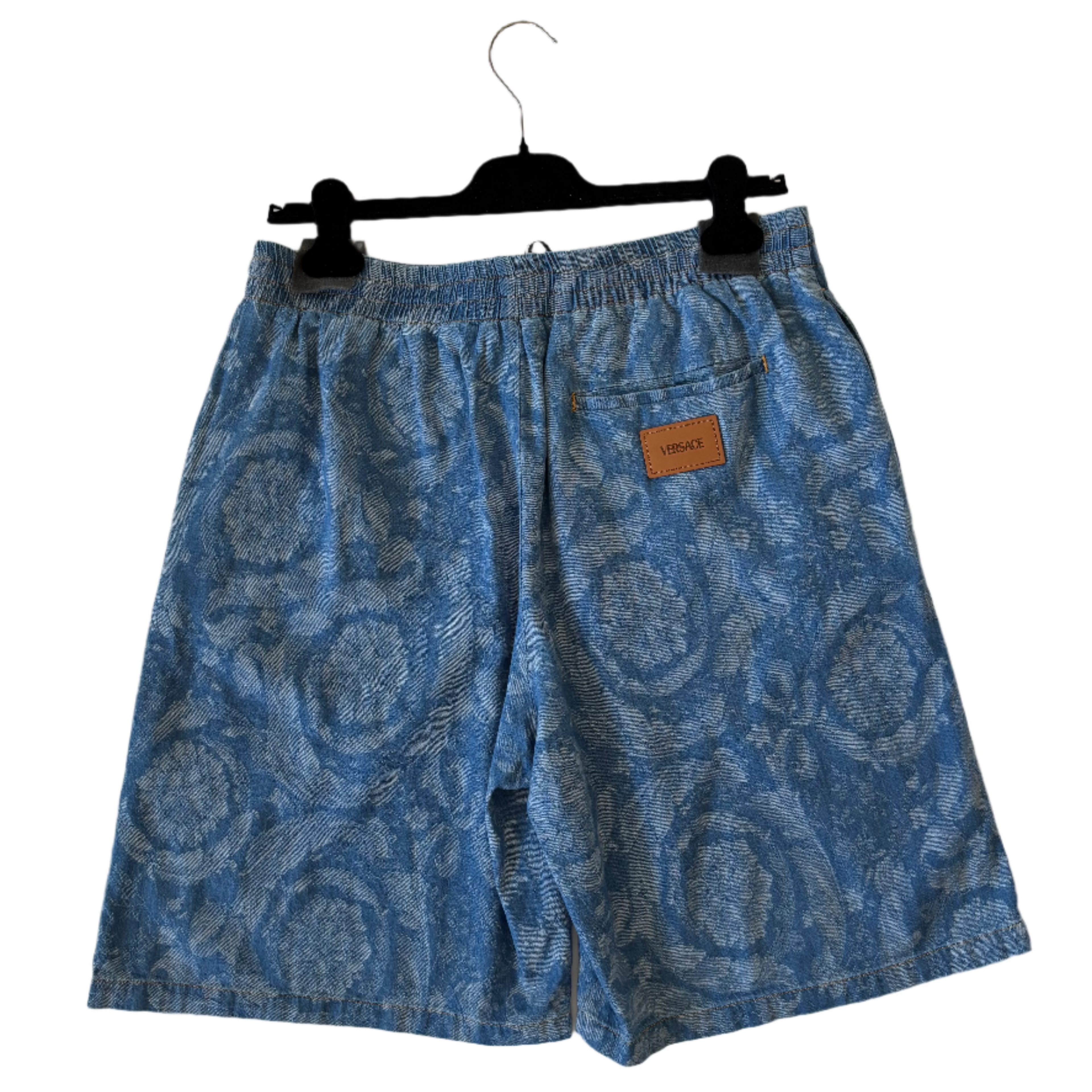 VERSACE Barocco Jacquard Denim Shorts