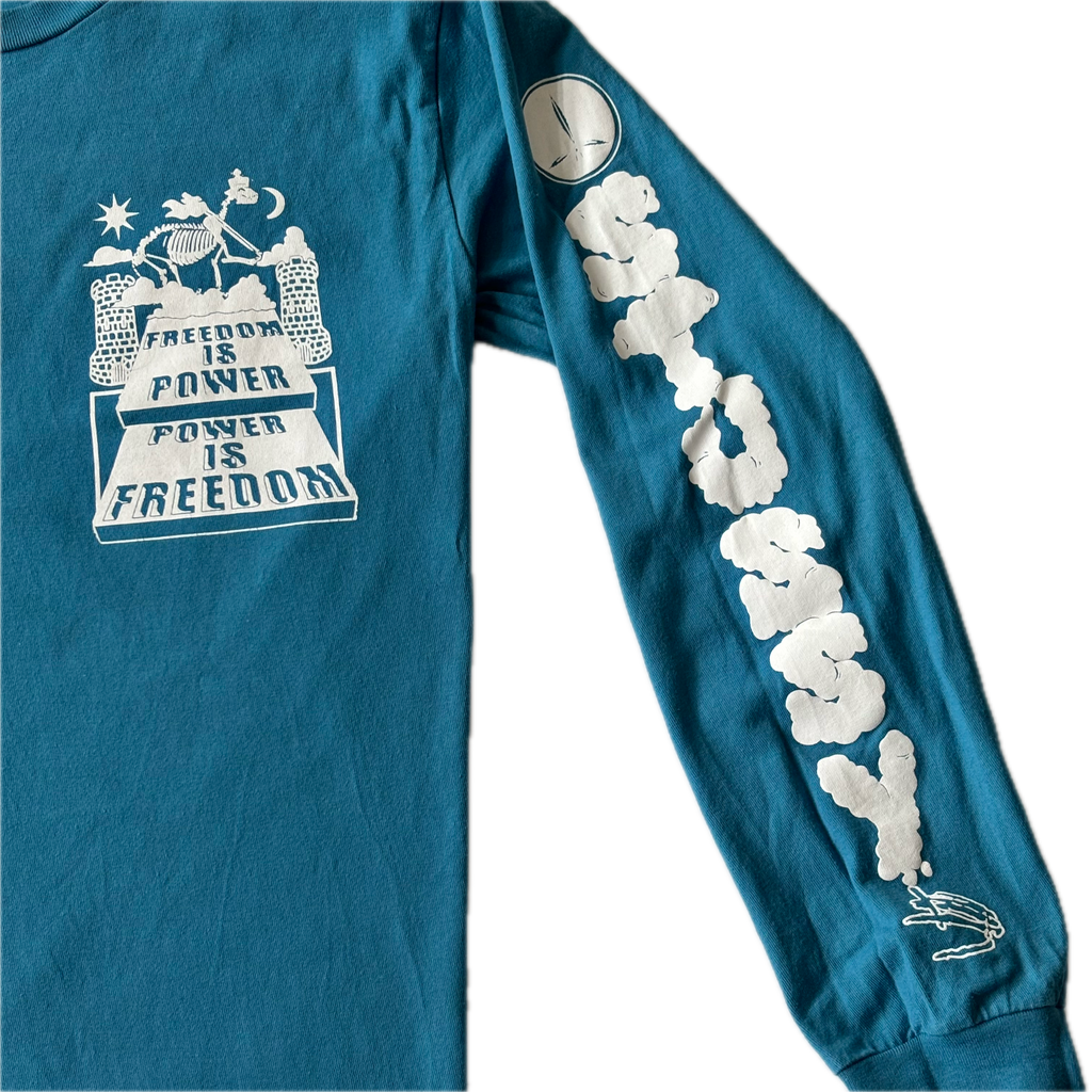 STUSSY Long Sleeve Graphic Tee “Freedom Is Power” S