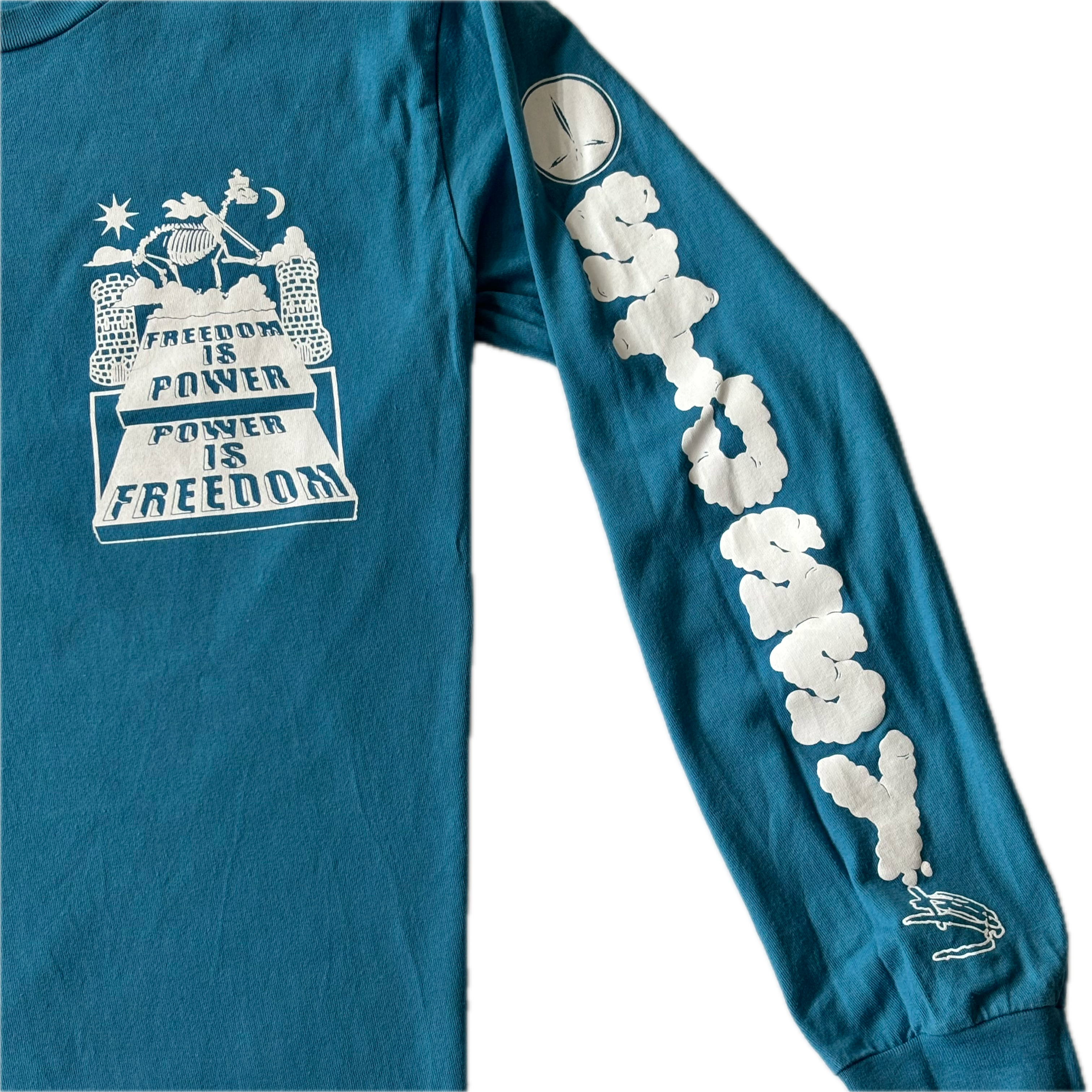 STUSSY Long Sleeve Graphic Tee “Freedom Is Power” S