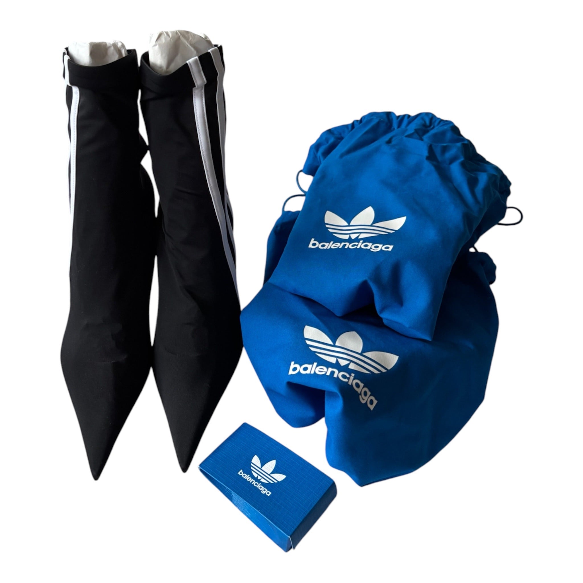 BALENCIAGA x Adidas Knife Booties Black White 38