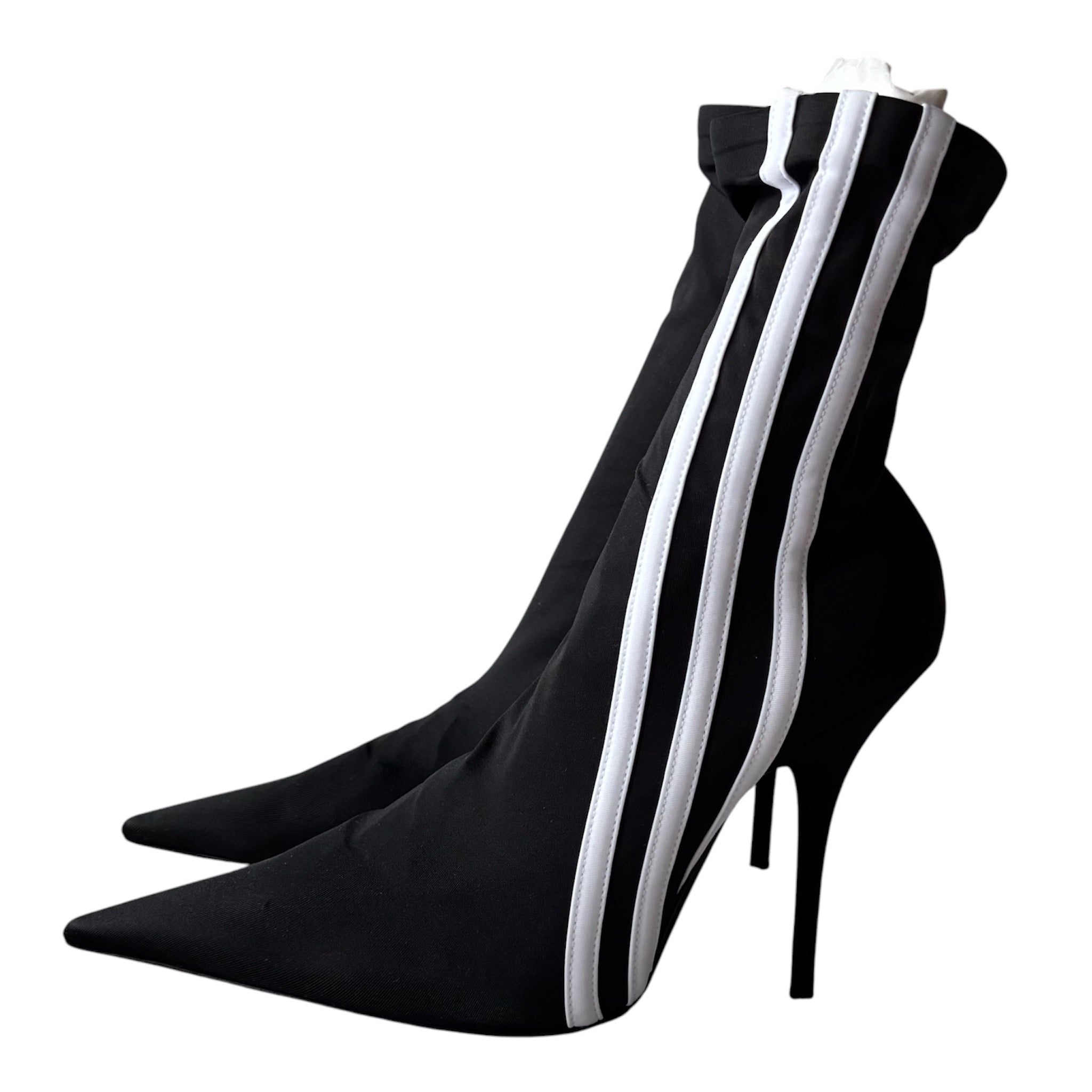 BALENCIAGA x Adidas Knife Booties Black White 38