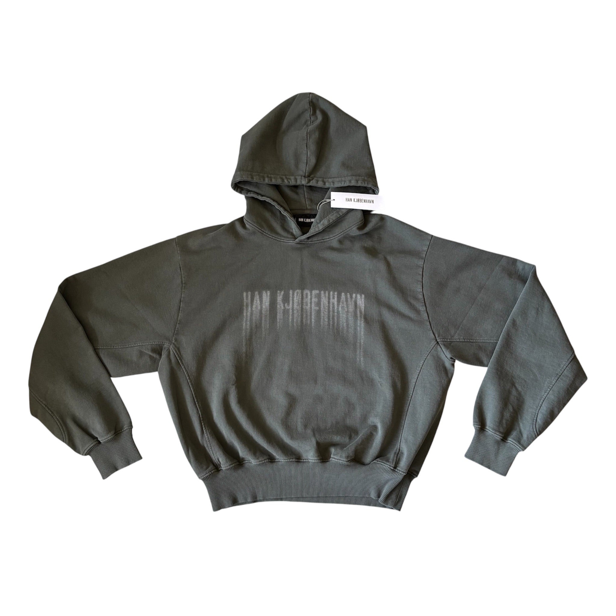 HAN KJOBEHAVN Faded Logo Boxy Hoodie Gray XL